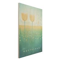 Bilderwelten Holzbild Blumen - Hochformat 2:3 Reiseposter - Amsterdam