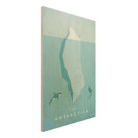 Bilderwelten Holzbild Tiere - Hochformat 2:3 Reiseposter - Antarktis
