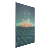 Bilderwelten Holzbild Architektur & Skyline - Hochformat 2:3 Reiseposter - Athen