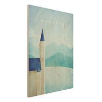 Bilderwelten Holzbild Architektur & Skyline - Hochformat 3:4 Reiseposter - Bavaria