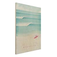 Bilderwelten Holzbild Natur & Landschaft - Hochformat 3:4 Reiseposter - Biarritz