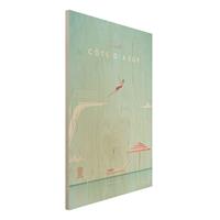 Bilderwelten Holzbild Natur & Landschaft - Hochformat 2:3 Reiseposter - CÃ´te dÂ´Azur