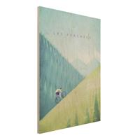 Bilderwelten Holzbild Natur & Landschaft - Hochformat 3:4 Reiseposter - Die PyrenÃen