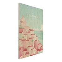 Bilderwelten Holzbild Natur & Landschaft - Hochformat 2:3 Reiseposter - Lissabon
