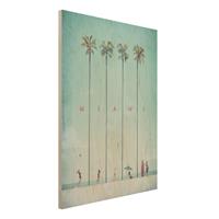 Bilderwelten Holzbild Natur & Landschaft - Hochformat 3:4 Reiseposter - Miami