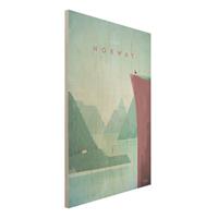 Bilderwelten Holzbild Natur & Landschaft - Hochformat 2:3 Reiseposter - Norwegen