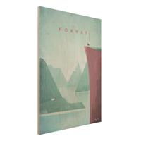 Bilderwelten Holzbild Natur & Landschaft - Hochformat 3:4 Reiseposter - Norwegen