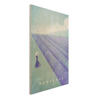 Bilderwelten Holzbild Blumen - Hochformat 2:3 Reiseposter - Provence