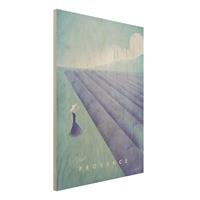 Bilderwelten Holzbild Blumen - Hochformat 3:4 Reiseposter - Provence