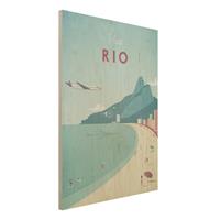 Bilderwelten Holzbild Natur & Landschaft - Hochformat 3:4 Reiseposter - Rio de Janeiro