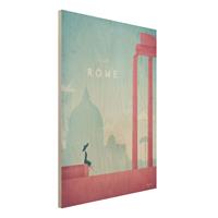 Bilderwelten Holzbild Architektur & Skyline - Hochformat 3:4 Reiseposter - Rom
