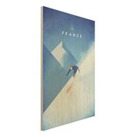 Bilderwelten Holzbild Natur & Landschaft - Hochformat 2:3 Reiseposter - Ski in Frankreich