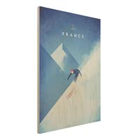 Bilderwelten Holzbild Natur & Landschaft - Hochformat 3:4 Reiseposter - Ski in Frankreich