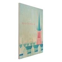 Bilderwelten Holzbild Architektur & Skyline - Hochformat 2:3 Reiseposter - Stockholm