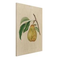Bilderwelten Holzbild KÃ¼che - Hochformat 3:4 Botanik Vintage Illustration Gelbe Birne