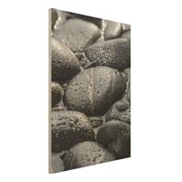 Bilderwelten Holzbild - Hochformat 3:4 Schwarze Steine im Wasser