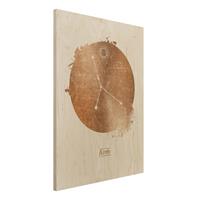 Bilderwelten Holzbild - Hochformat 3:4 Sternzeichen Krebs Gold