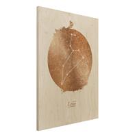 Bilderwelten Holzbild - Hochformat 3:4 Sternzeichen LÃ¶we Gold