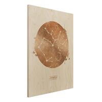 Bilderwelten Holzbild - Hochformat 3:4 Sternzeichen SchÃ¼tze Gold