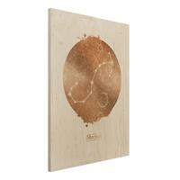 Bilderwelten Holzbild - Hochformat 3:4 Sternzeichen Skorpion Gold