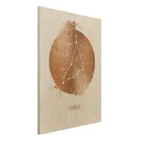 Bilderwelten Holzbild - Hochformat 3:4 Sternzeichen Steinbock Gold