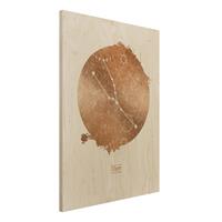 Bilderwelten Holzbild - Hochformat 3:4 Sternzeichen Stier Gold