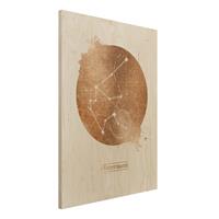 Bilderwelten Holzbild - Hochformat 3:4 Sternzeichen Wassermann Gold