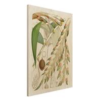 Bilderwelten Holzbild Blumen - Hochformat 3:4 Vintage Illustration Tropische BlÃ¼ten III