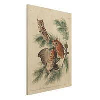 Bilderwelten Holzbild Tiere - Hochformat 3:4 Vintage Lehrtafel KÃuzchen