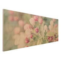 Bilderwelten Holzbild ApfelblÃ¼te Bokeh rosa