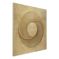 Bilderwelten Holzbild Line Art Kreisspirale Gold