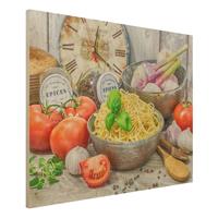 Bilderwelten Holzbild Spagetthischale mit Basilikum