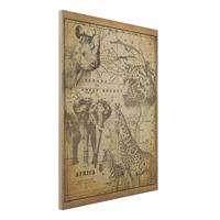Bilderwelten Holzbild Vintage Collage - Africa Wildlife
