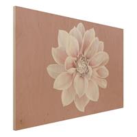Bilderwelten Holzbild Dahlie Beigerot Rosa