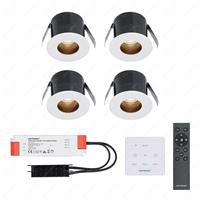 HOFTRONIC™ 4x Olivia witte LED Inbouwspots complete set met muurdimmer - 12V - 3 Watt - Veranda verlichting - voor buiten - 2700K warm wit