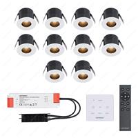 HOFTRONIC™ 10x Olivia witte LED Inbouwspots complete set met muurdimmer - 12V - 3 Watt - Veranda verlichting - voor buiten - 2700K warm wit