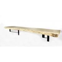 Wood Brothers Eiken wandplank massief boomstam 60 x 30 cm inclusief plankdragers