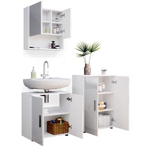 Vicco Badmöbel Set Badezimmermöbel Irma Spiegelschrank Unterschrank Badkommode - 