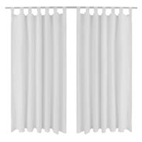 VidaXL Micro-satijnen Gordijnen Met Ringen 140 X 245 Cm 2 Stuks (Wit)