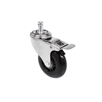 Hjh OFFICE 5x Rolo Skate 11mm/75mm - Bureaustoelwielen, Zilver / Zwart