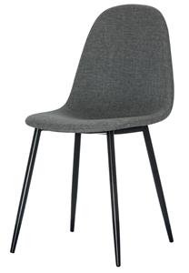 Paperflow shell stoel, gestoffeerd, 100% polyester, stalen frame, zithoogte 480 mm, set van 2, zwart/grijs