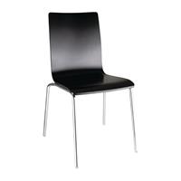 Bolero stoel met vierkante rug zwart - 4 stuks - 4