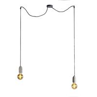 QAZQA Hanglamp Cava Concrete - Grijs - Modern - L 1150mm