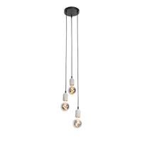 QAZQA Hanglamp pedra - Zwart - Industrieel - D 18cm