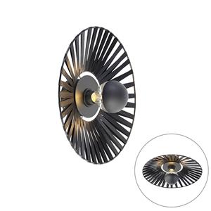 QAZQA Wandlamp leia - Zwart - Landelijk - D 40cm