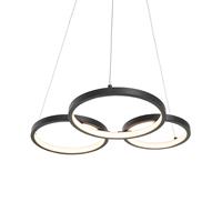 QAZQA Hängelampe schwarz inkl. LED 3-Stufen dimmbar 3-flammig - Rondas