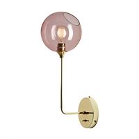 DESIGN BY US Ballroom Long wandlamp, roze, glas, handgeblazen