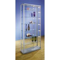 EUROKRAFTpro Design-vitrine, uitvoering verzamelvitrine, h x b x d = 1800 x 820 x 250 mm, met LS-verlichting