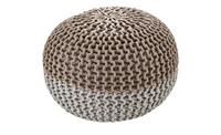 HOME STORY Strickpouf ¦ silber ¦ 100% Polystyrene Bälle im Baumwollbeutel ¦ Maße (cm): H: 35  Ø: [50.0]  - Möbel Kraft