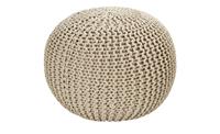 HOME STORY Strickpouf ¦ creme ¦ Maße (cm): H: 45  Ø: [65.0]  - Möbel Kraft